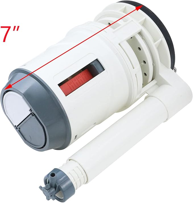 T Tulead Toilet Tank Parts Replacement Toilet Dual Flush Valve 7" Height, Fill Valve,Push Button, Fill Valve Thread Dia: G1/2, Flush Valve Dia: 3"