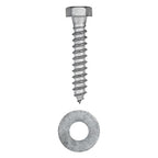 3/8 x 2 (50 Pack) Lag Screw Kit, 50 Screws and 50 washers, Hot Dip Galvanized, Meets ASME B18.2.1 Industrial/Commercial Grade by Makers Bolt