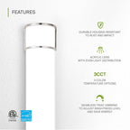 ASD LED 36" Vanity Flush Mount Light Fixture, Linear Bathroom Lighting Bar | 3CCT, Dimmable, Energy Star, ETL Listed | 30W 2650LM 3000-5000K 120V | Long Bath Wall Sconce Over Mirror | Nickel, 4 Pack