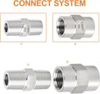 GASHER 4PCS 304 Stainless Steel Pipe Fitting, Hex Nipple Hex Coupling, 3/8" x 3/8" NPT Male Thread Pipe, 3/8Inch x 3/8Inch NPT Female Thread Pipe