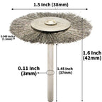 20PCS T-shaped Wire Brushes - Metal Rust Removal, Polishing, Cleaning - 38mm Diameter, 3mm Shaft - Removes Burrs, Dust, and Oxide Layer - Handles Rough Surfaces - Designed for Industrial and DIY Use