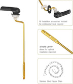 Toilet Handle Replacement Kit, Side Mount Toilet Trip Levers with Seal Gasket and Nut, with Stainless Steel Flapper Chains, Universal Replacement for Most Toilets (Matte Black)