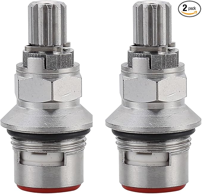 2 Pack Ceramic Disc Cartridge Replacement for 910-9000, Compatible with Price Pfister Hot & Cold Ceramic Valve, For Use on Two Handle Lavatory and Kitchen Faucets, 12 Point Broach