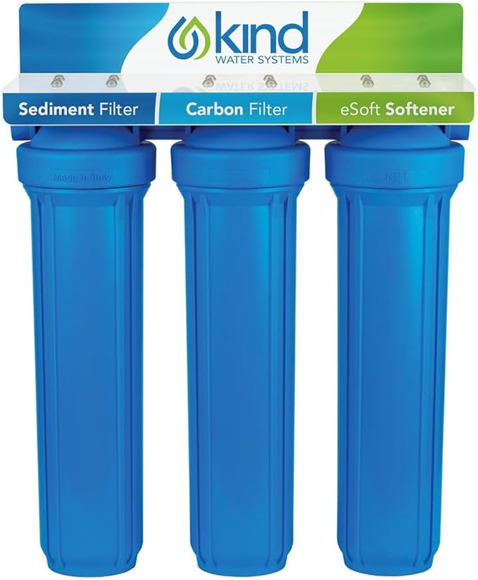 Whole House Salt-Free Water Softener and Filter Combo - High Performing Coconut Shell Carbon Block Filtration - for Homes with Up to 6 Bathrooms - Easy Installation