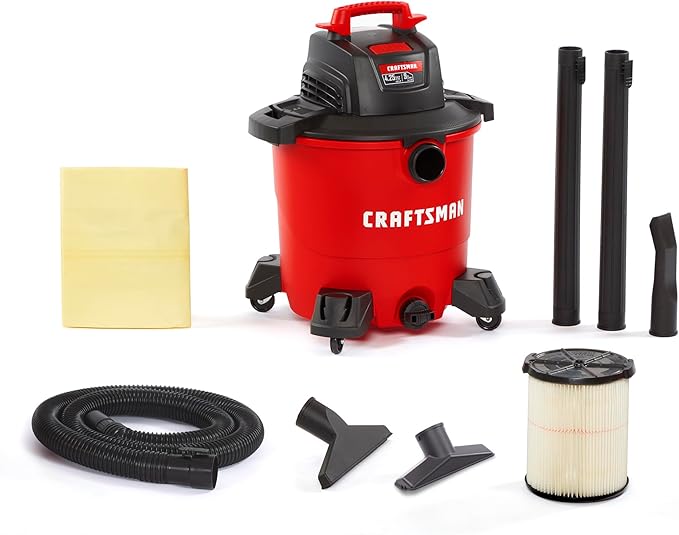 CRAFTSMAN CMXEVBE17590 9 Gallon 4.25 Peak HP Wet/Dry Shop Vac, Portable Shop Vacuum Wet and Dry with Filter, Dust Bag, Hose and Attachments for Home, Garage and Automotive Cleaning