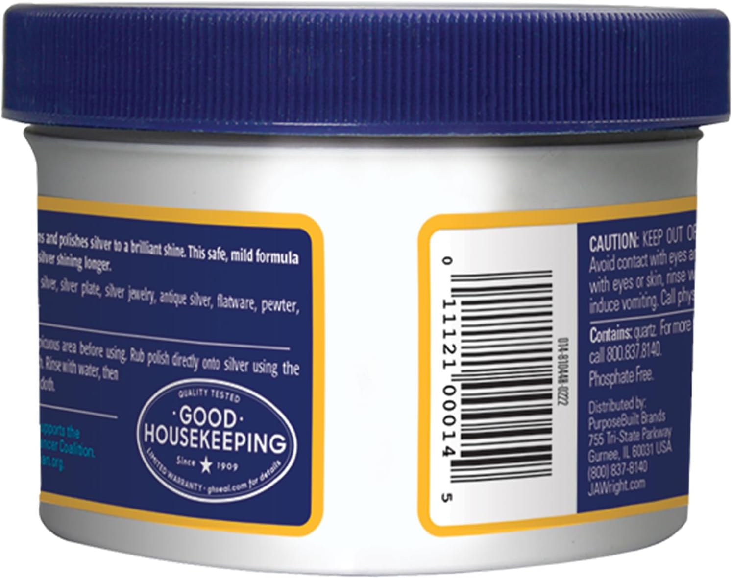 Wright's Silver Cleaner and Polish Cream, 8 Ounce, Gently Clean and Remove Tarnish for Jewelry, Pewter, and Sliver Without Scratching, Ammonia Free