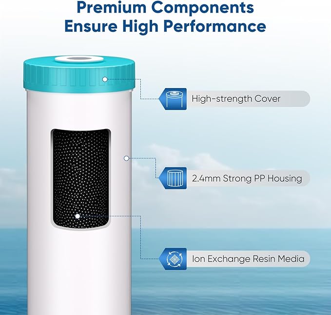 PUREPLUS 4.5"x 20" 3-Stage Whole House Water Filter Cartridge Combo Kit with Pleated Sediment, Iron & Manganese Reduce, and Activated Carbon Block Filter - 5 Micron Water Filtration Replacement Kit