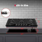 GASLAND 36 Inch Gas Cooktop 5 Burner, PRO GH2365EF, Built-in NG/LPG Convertible Stovetops, Gas Countertop Plug-in with Thermocouple Protection, Black