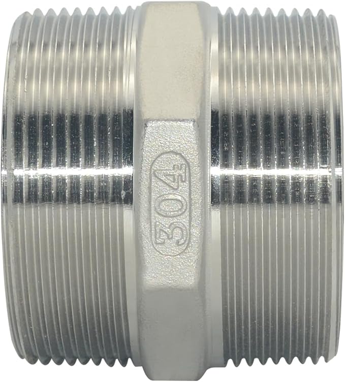 1/8" ~3" NPT Male Threaded Hex Nipple,Stainless Steel 304 Quick Coupler Pipe Fitting (3")