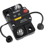 GLOSO Circuit Breaker 20 A E69 for Marine Truck Boat RV Automotive Mid Range Mini T3 Manual Reset Switchable Compact Medium IP66 (20 A)