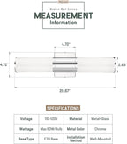 Bathroom Light Fixtures, 2-Light Vanity Lights for Mirror with Milk Glass Shade, Chrome Up and Down Wall Sconces for Bathroom Bedroom Hallway, VL834-CH-ML