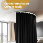 Bendable Ceiling Curtain Track Ceilings Mount or Wall Mounted Heavy-Duty Room Divider Curtains Rails for Living room Bedroom Shower Privacy RV Garage Dividers with Clips，White 9 FT