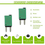 30A DC 12V-32V Manual Reset Circuit Breaker ATM Low Profile T1 Mini Blade Fuses Breakers for Car Trucks Marine Boat RV Solar and More,2 Pack