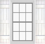 Board & Batten Vinyl Shutters (1 Pair) | 11"x59" (3-Board) - Dover White/Paintable | Exterior Window Shutters | Includes Mounting Hardware | Simple Installation | Made in USA