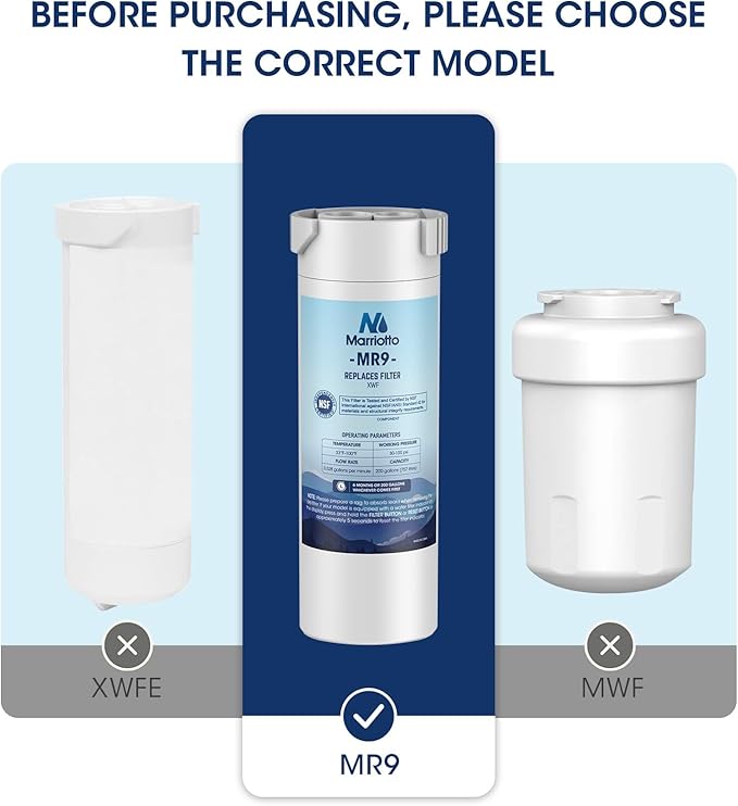MARRIOTTO XWF Water Filter Replacement for GE XWF Refrigerator Water Filter, 3 Pack (Not XWFE)