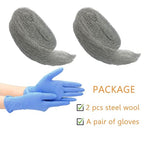 Steel Wool Mice Control, 2 Pack 3" x10 Ft Hole Filler, Gap Blocker, Barrier, Protect Against Animals in Holes Holes, Siding, Pipeline, Vents for Garden, House, Garage