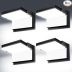 Juyace 120W LED Wall Light Outdoor Flood Lighting Exterior Fixtures 360 °Rotation 5000K for Garage Yard Barn Area Backyard Building 4pack