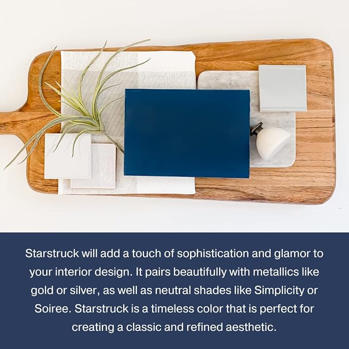 Country Chic All-in-One Chalk Paint for Furniture, Cabinets, Home Decor, Eco-Friendly, Matte Finish, Built-In Primer & Top Coat for Wood, Metal - Starstruck (Navy Blue) - Pint 16 oz (475 ml)