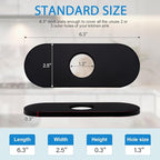 6.3 Inch Black Faucet Deck Plate for Bathroom Vanity Sink, Stainless Steel Faucet Escutcheon Plate for 1 or 3 Hole Kitchen Bathroom Faucets, Matte Black