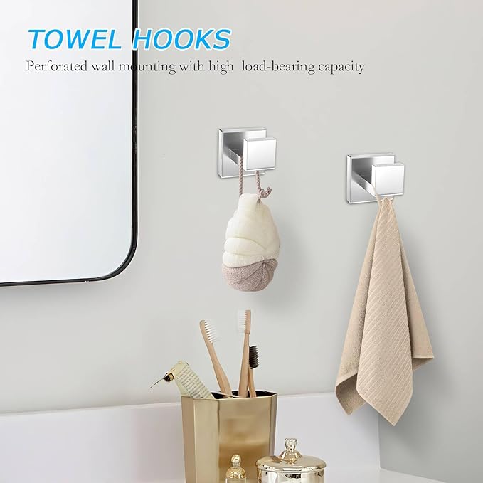 5 Pieces Towel Bar Set Brushed Nickel Bathroom Hardware Accessories Set SUS304 Stainless Steel Towel Holder Set for Bathroom 23.6 Inch Towel Bar,Towel Rack Wall Mounted