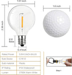 25Pack G40 LED Replacement Bulbs, E12 Candelabra Base, 1W (7W Equivalent) Dimmable 2700K, Shatterproof Plastic Globe for Outdoor String Lights, Patio, Porch, Christmas, Wedding, Cafe & Bistro