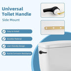 iFealClear Universal Toilet Handle Replacement Kit Side Mount with 2-Inch Rubber Toilet Flapper, Toilet Tank Parts Compatible with Kohler, American Standard, TOTO, Mansfield, Angle Mount-Matte Black