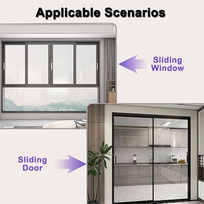 Sliding Door Lock for Child Safety 2 Pack, Sliding Patio Door Lock for Child Proof, Glass Window Door Stopper for Childproof, Childproof Window Lock for Toddler Kids and Baby Proofing（Clear）