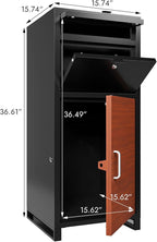 Package Delivery Box for Outside, Cold-Rolled Steel 2-in-1 Anti-Theft Lockable Package Mailbox, Large Parcel Drop Box for Packages & Mails, Weatherproof Rustproof Outdoor Porch Curbside Delivery Box