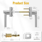 HOSOM 2 Pack Exterior Door Handle, Entry Door Handle with Lock and Key, Commercial and Residential Area, Interior Modern Entrance Doors Lever Heavy Duty Front Door Lock, Satin Nickel