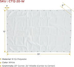 Mytee Products 12' x 20' White Canvas Tarp 12oz - Water Resistant & Breathable - Heavy Duty Tarps - Multipurpose Tarpaulin Cover for Camping Tent