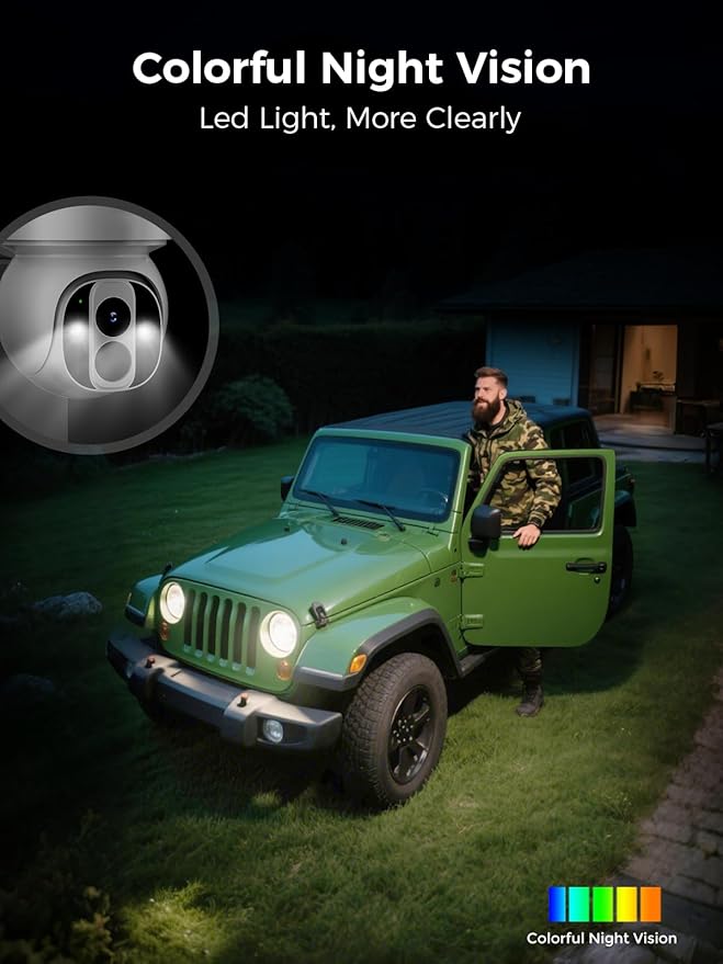 Solar Wireless Security Camera System, Home Security Camera System Outdoor, No Subscription, Solar Powered, 2.4G & 5G WiFi 4 Cam Kit, 4MP Color Night Vision, 360° Pan & Tilt, Two-Way Talk, IP66