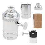 RTNLIT Nickel Lamp Socket, Vintage Edison E26/E27 Bulb Light Socket with On/Off Knob Switch(Silver)