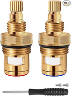Brass KSRPL3200CC Cold and Brass KSRPL3200HC Hot Faucet Cartridge Replacement for CC Basin Faucet. This set includes ceramic cartridges in 2-1/8" length, designed for cold and hot water applications