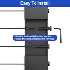 CKE 10 Pairs Black Invisible Cable Railing Kit,1/8" Swage Tensioner Hardware and Terminal Hidden T316 Stainless Steel Invisible Receiver and Swage Stud End for 2"x2" 4"x4" Wood/Metal Post Deck BCR31