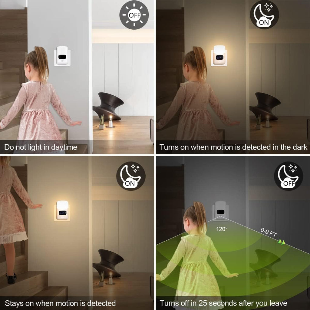 Led Bathroom Nightlight with Time,LED Motion Sensor Nightlight, Timer Baby Night Light