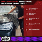 AIDEA Microfiber Towels for Cars-2PK, Large Professional Car Drying Towel, Scratch-Free & Absorbent Drying Towel for Cars, SUVs, RVs, Trucks, and Boats, 24inx 31in, Grey