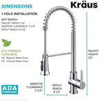 KRAUS Britt 2-in-1 Commercial Style Pull-Down Single Handle Water Filter Kitchen Faucet for Reverse Osmosis or Water Filtration System in Chrome, KFF-1691CH