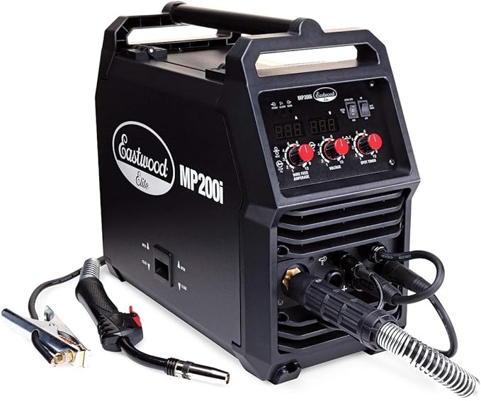 Eastwood Elite MP200i Multi Process Welder | All in One Powerful 110V Inverter Portable Welding Machine | MIG TIG Stick Compatible with Built-in Spot Weld Timer | Perfect DIY Home Garage Spot Welder