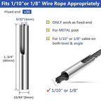 30Pack T316 Stainless Steel 1/10" 1/8" Adjustable Invisible Cable Railing Hardware Kit, Terminal Toggle Anchor Angle, Indoor Outdoor Railing Kit for Metal Corner Post Wall Post, Brushed