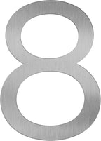 Adoorn 4 Inch Mailbox Numbers - Number 8, Silver Color, Each Sold Individually, Premium Metal Self Stick Address Numbers, Weatherproof Mailbox Numbers for Outside