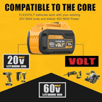 2Pack 9.0Ah Replacement for Dewalt 20V 60V Flexvolt Battery Lithium Compatible with Dewalt 20 60 Volt Max Battery DCB609 DCB606 DCB612 DCB200 DCB201 DCB203 DCB204 DCB206 DCB207 DCB209 Power Tools