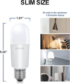 Jolux LED Stick Light Bulbs Dimmable,led Bulbs 100 watt Equivalent,5000K(Daylight) led Enclosed Fixture Rated, 14 Watt 1500 Lumen,Standard Medium Screw Base,E26 led Bulb Narrow,6 Pack……