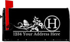 Butterfly Mailbox Covers Custom Numbers Address Personalized Monogram Mailbox Cover Magnetic Standard Size, Customized Wraps Post Letter Box Cover for Garden Yard Outside Decorations 18" X 21"