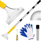 DIYSELF Scraper Tool 5.4ft (65in) Adjustable Floor Scraper Long Handle Heavy Duty Paint Scraper 4 Inch Razor Blade Scraper for Windows Glass Cleaning Shower Gum Tile Scraper Ceiling Scraper