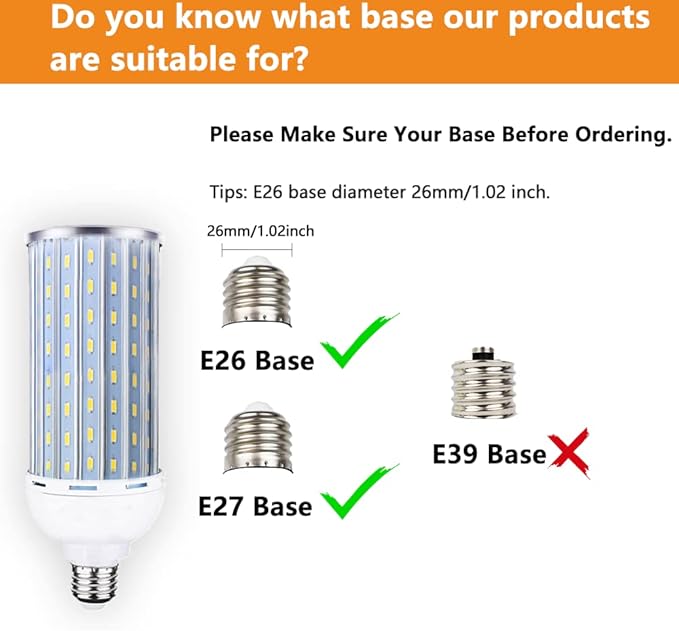 Intpro 60W LED Corn Light Bulb Lamp, 6000LM E26/E27 6000K 85V~265V Super Bright Light for Indoor Large Area, Garage barn Workshop Warehouse Factory Porch Backyard High Bay Street Outdoor