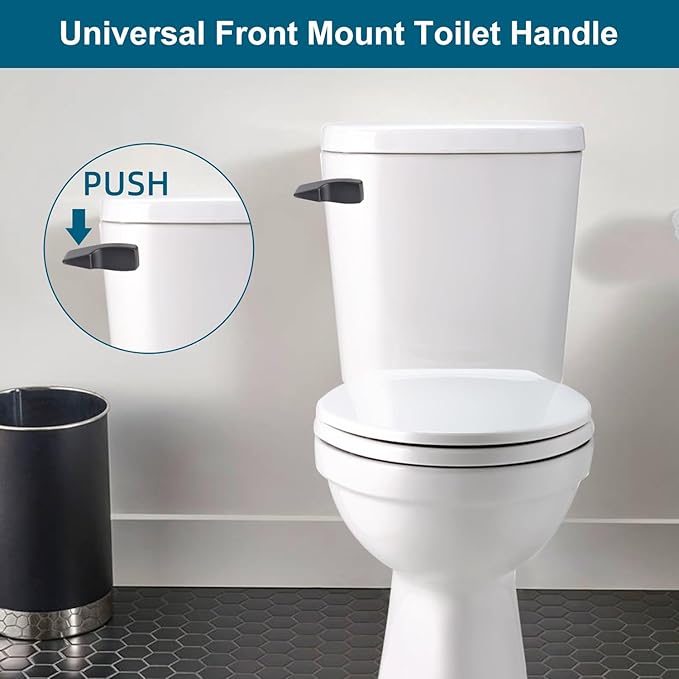 Hygie Rinse 2PACK Universal Metal Toilet Handle Replacement Kit Compatible with American Standard/Mansfield/Gerber Toilet, Front Mount Toilet Tank Flusher Lever with Flapper Chain, Oil-Rubbed Bronze