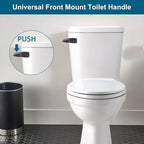 Hygie Rinse Front Mount Metal Toilet Handle Replacement Kit Compatible with American Standard/Mansfield/Gerber/TOTO/Kohler Toilet, Toilet Tank Flusher Lever with Flapper Chain, Oil-Rubbed Bronze