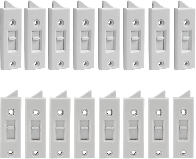 Window Latch Locks Replacement Window Parts and Hardware, Plastic Spring Loaded Sliding Window Tilt Latch for Home Window Accessories, Pack of 16 (White)