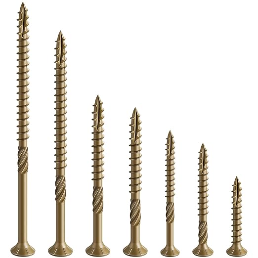 #8 * 1-1/4" Deck Screws, (467pcs) 2 lbs.Exterior Wood Screws, Rust Resistant epoxy Coated, Bronze, T20 Star Bit