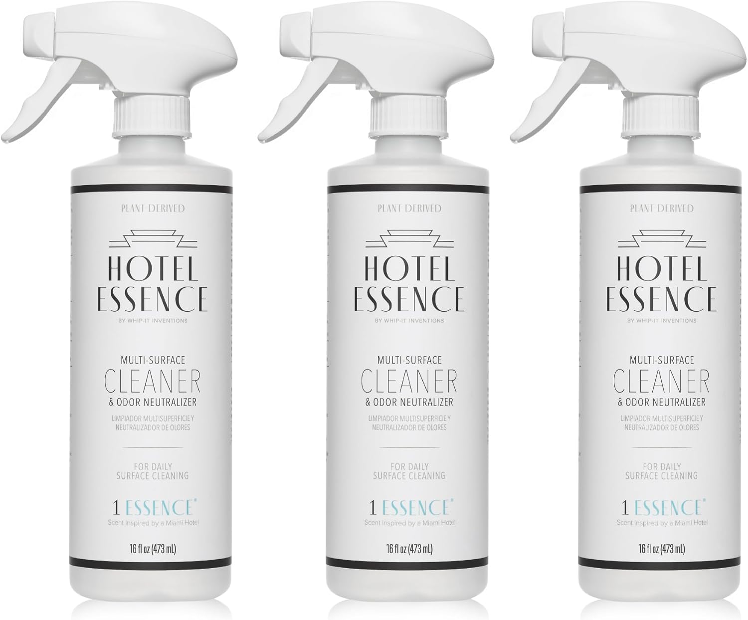Hotel Essence Cleaner: Plant-Based Multi-Surface Cleaner & Odor Neutralizer, 16 oz, Leather, Cardamom, Lemon, Sandalwood, Cedarwood, Cinnamon, Vetiver, Amber, Musk, Iris, 16 Fl Oz (3)